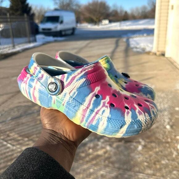 Crocs Classic Lined Tie Dye Clogs Unisex Clogs Size M4 W6 - Picture 12 of 14